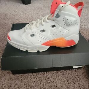 Jordan White and Orange Sneakers